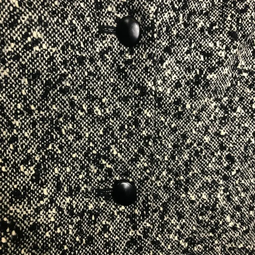 Talbots Vintage Set Pencil Skirt 10 Crop Blazer 12 Italian Wool Grey Tweed